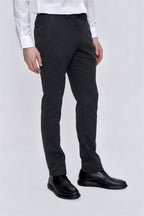 Erkek Likralı Esnek Kaliteli Kumaş Okul Pantolonu - Füme - 3