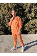 Erkek Orange Bisiklet Yaka Eşofman Takımı Regular Fit - Turuncu - 4