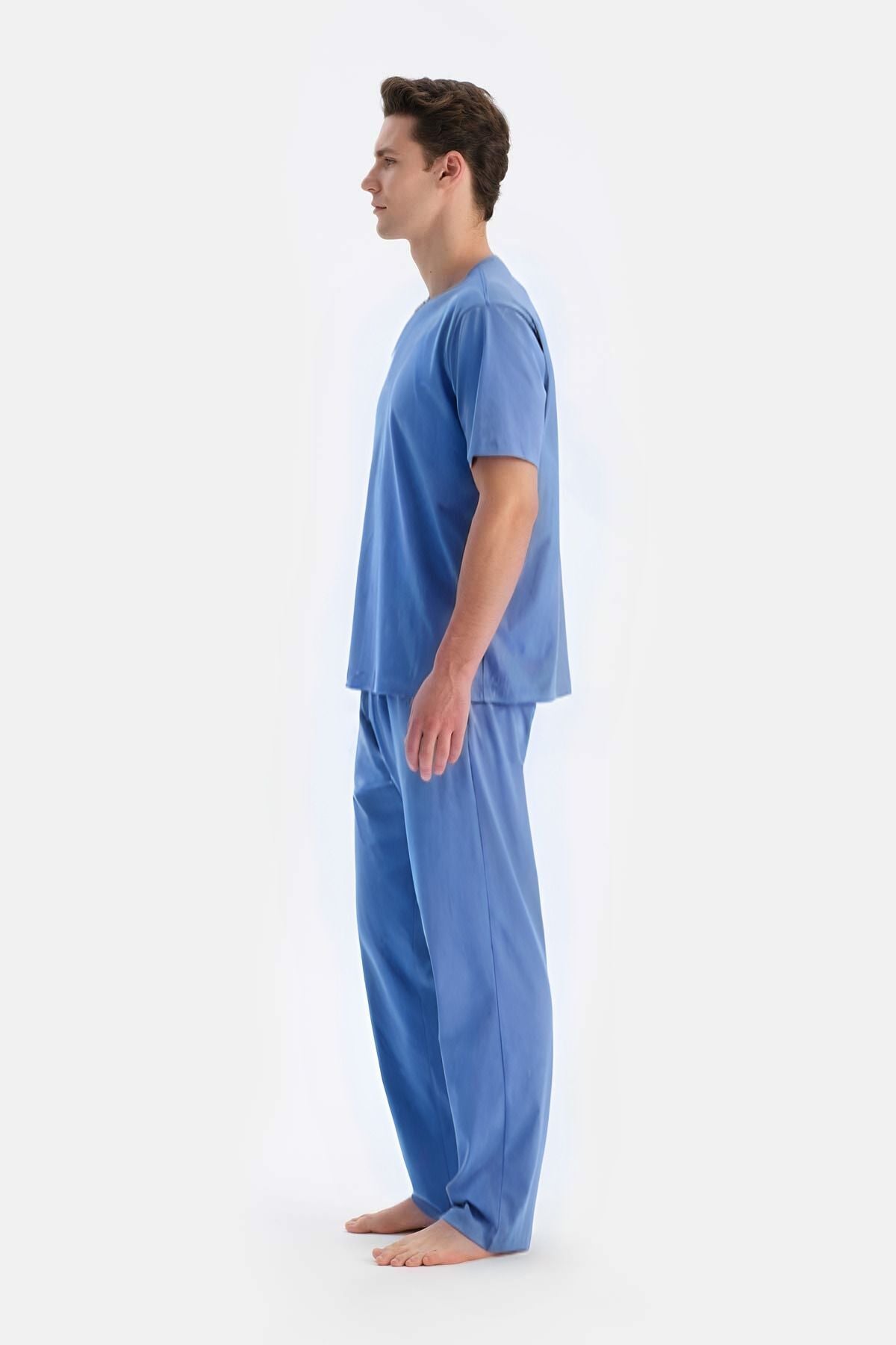 Erkek Yazlik Rahat Pi̇jama Takimi - İndigo - 3