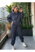 Kadin Kalin Comfort Sweatshi̇rt Yüksek Bel Eşofman Takimi - Füme - 1