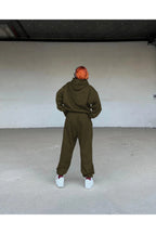 Kadın Oversize Spor Ve Günlük Jogger Paçası Lastikli Eşofman Takımı - Haki - 3
