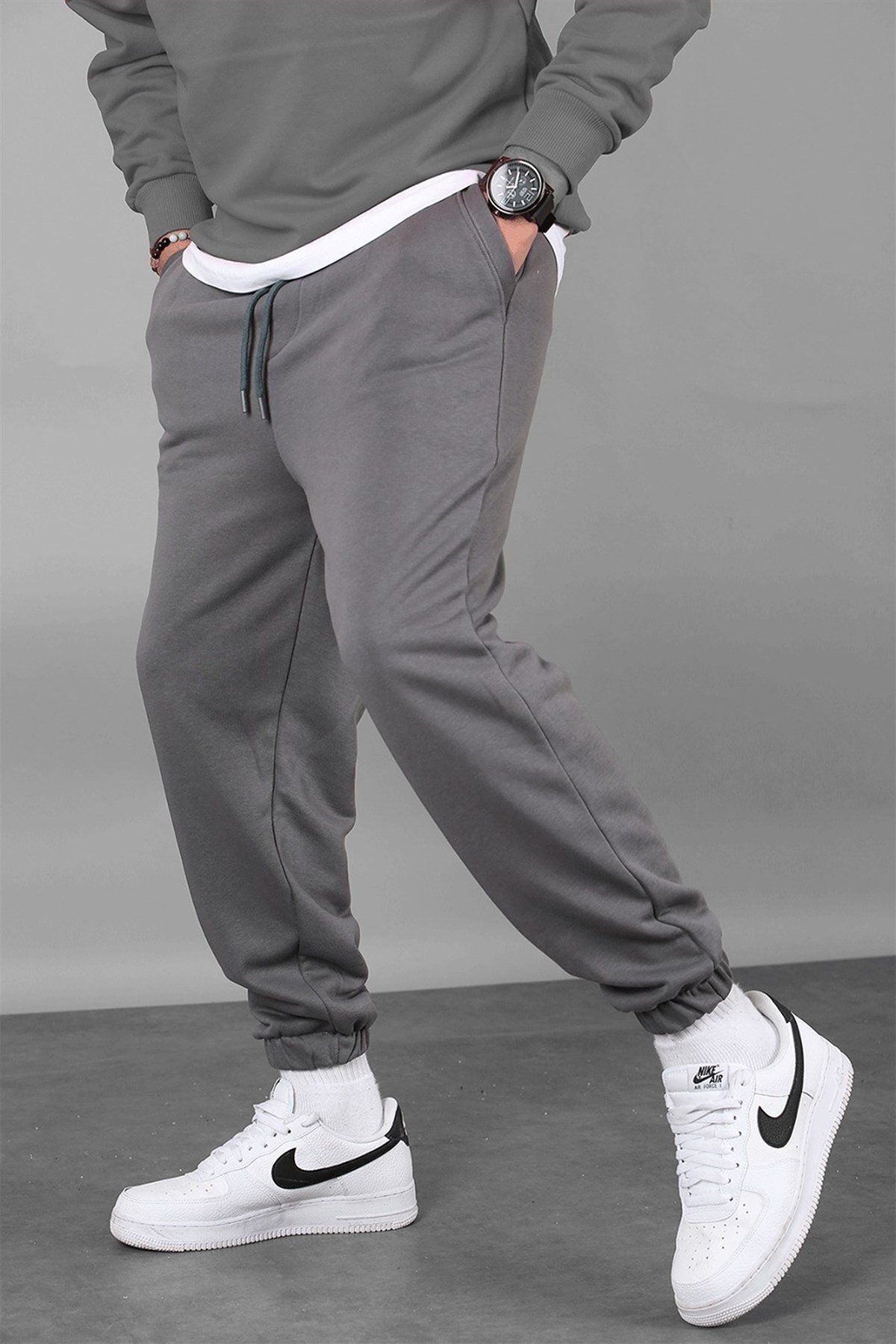 Füme Erkek Basic Regular Fit Erkek Eşofman Altı - Füme - 1