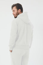 Erkek Trend Model Kanguru Cep Sweatshirt - Beyaz - 2