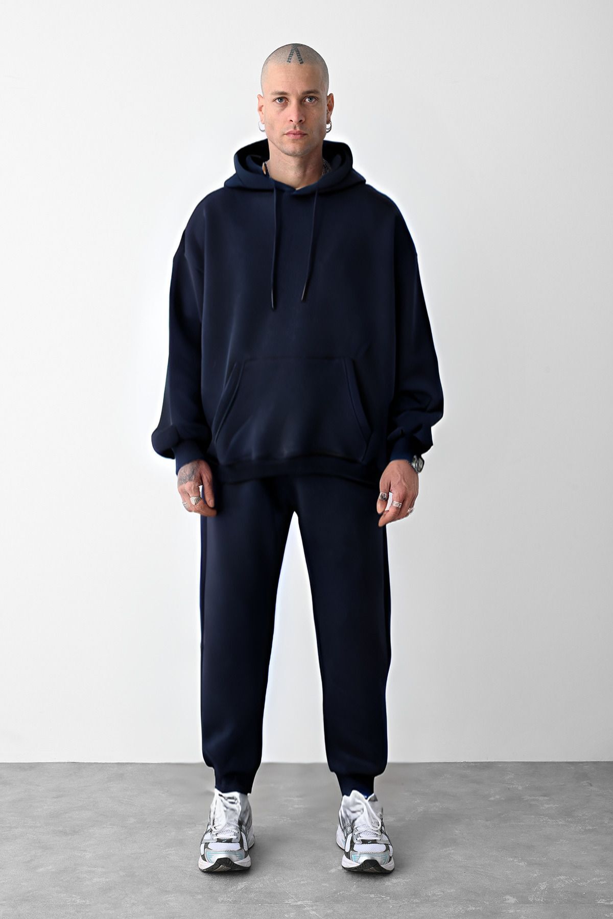 Erkek Oversi̇ze Jogger Laci̇vert Eşofman Takimi - Lacivert - 3