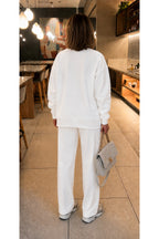 Kadin 3 İ̇pli̇k Bi̇si̇klet Yaka Sweatshirt Eşofman Takimi - Beyaz - 4