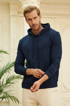 Erkek Kapşonlu Kanguru Cep Basic Sweatshirt - Lacivert - 2
