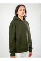 Oversize Hoodie Okul Sweatshirt - Haki - 2