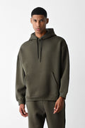 Erkek Kapşonlu Kanguru Cep Kışlık Sweatshirt - Haki - 1