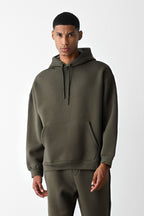 Erkek Kapşonlu Kanguru Cep Kışlık Sweatshirt - Haki - 1
