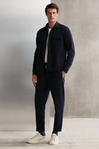 Erkek Duble Paça Jogger Dokuma Kumaş Pantolon - Lacivert - 3
