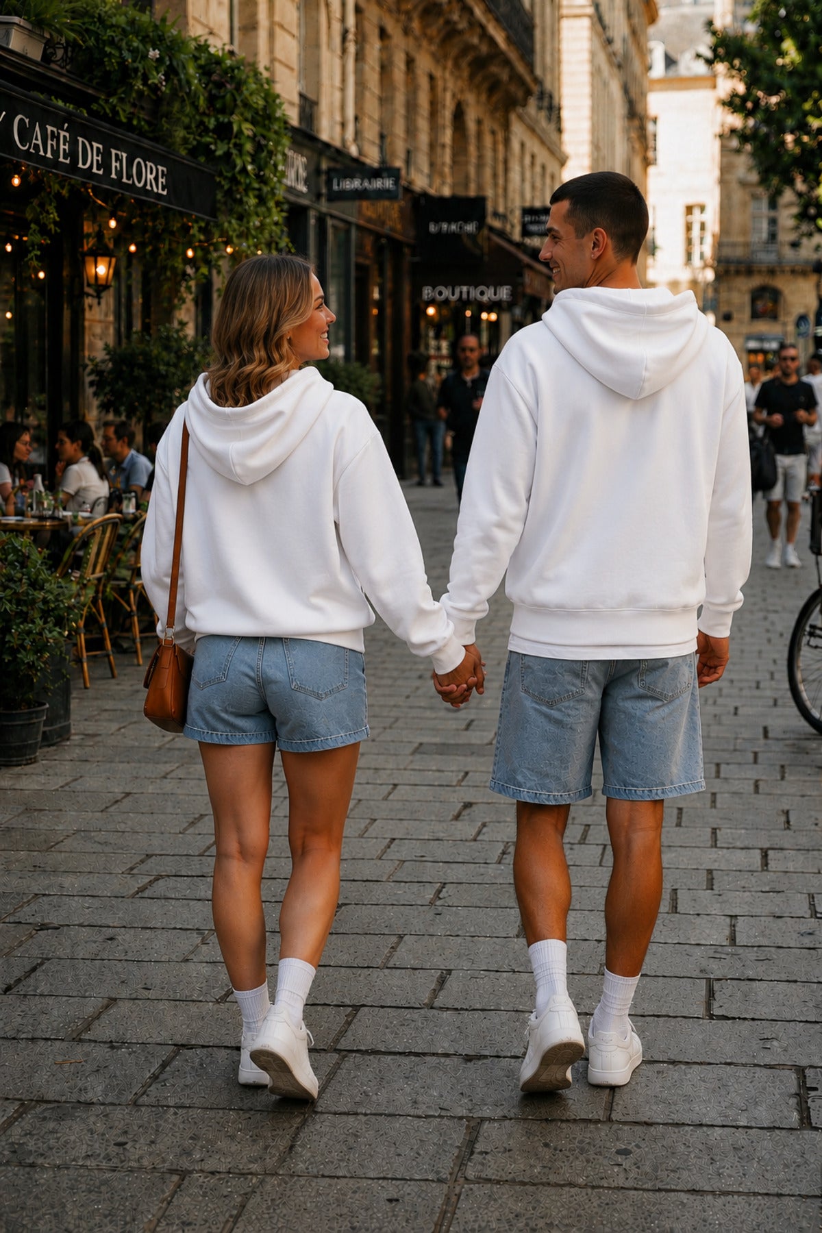 Unisex Kapüşonlu Oversize Full Fermuarli Rahat Kesi̇m Mevsi̇mli̇k Yeni̇ Sezon Günlük Hirka - Beyaz - 4