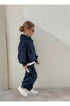 Çocuk Unisex 3 İ̇pli̇k Şardonlu Rahat Kesi̇m Kişlik Eşofman Takimi - Lacivert - 2