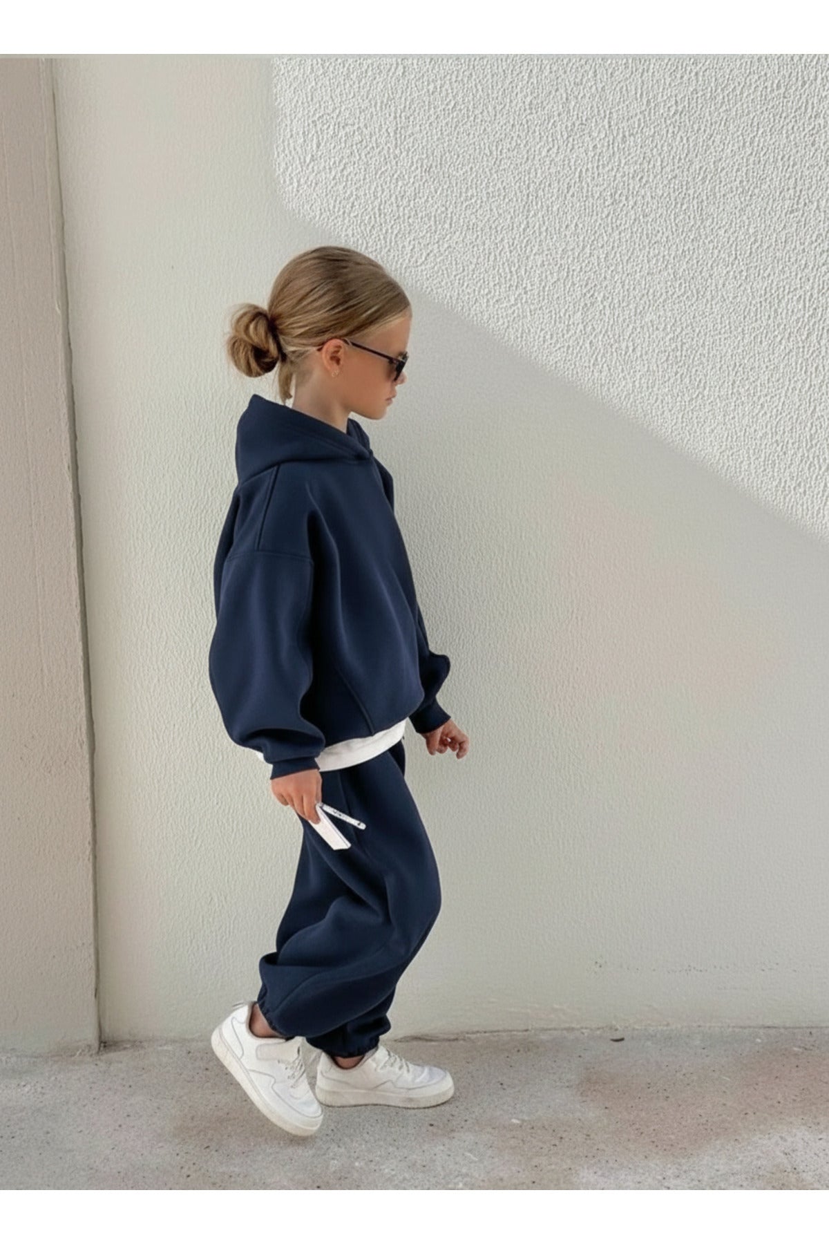 Çocuk Unisex 3 İ̇pli̇k Şardonlu Rahat Kesi̇m Kişlik Eşofman Takimi - Lacivert - 2