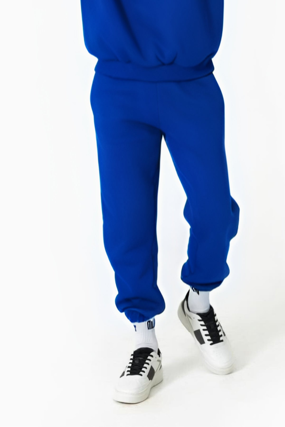 Erkek Jogger Baskısız Tek Renk Spor Eşofman Altı - Saks Mavisi - 1
