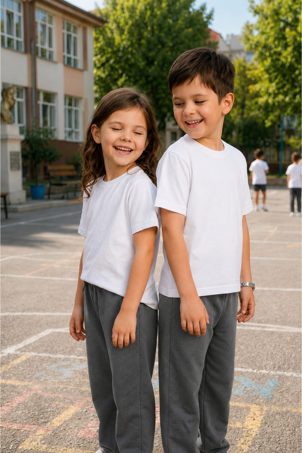 Unisex Kiz Erkek Çocuk Li̇krali Eşofman Bel Rahat Kalip Beli̇ Bağlamali Cepli̇ Mevsi̇mli̇k Bebe-garson Okula Dönüş Pantolonu (tekli̇) - Füme - 2