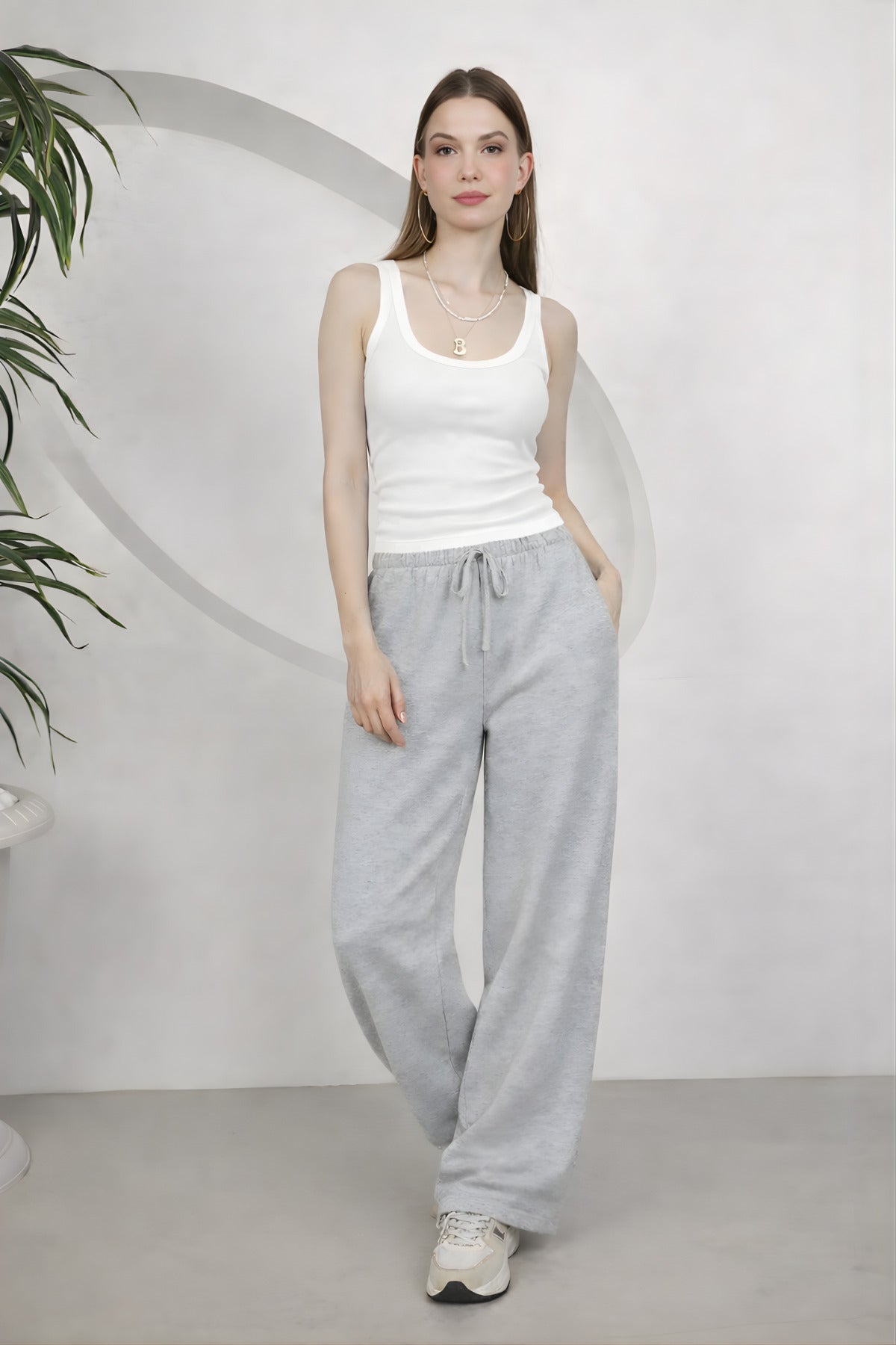 Kadin Fi̇ti̇lli̇ Kalin Askili Esnek Body Atlet - Beyaz - 1