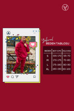 Ob Comfort Kapşonlu Kanguru Cep Oversize Lastik Paça Bordo Eşofman Takımı - Bordo - 8