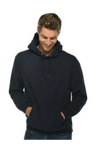 Unisex Lacivert Baskısız Kanguru Cepli Kapüşonlu 3 İ̇plik Şardonlu Sweatshirt Oversize Hoodie - Lacivert - 4