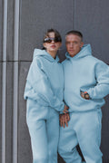 Unisex 3 İ̇pli̇k Şardonlu Çi̇ftleri̇n Kullanimina Uygun Jogger Eşofman Takimi (tekli̇) - Bebe Mavisi - 1