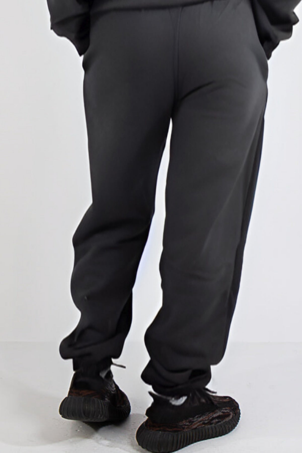 Oversize Bol Kesim Eşofman Altı Lastikli - Füme - 3