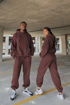 Çiftlere Özel (tekli̇) Oversize Couple Eşofman Takımı - Kahverengi - 1