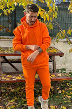 Efsane Oversize 3iplik Kalın Eşofman Takımı Unisex - Turuncu - 3