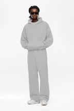 Erkek Oversize Kalıp Bol Baggy Eşofman Takımı - Beyaz - 1