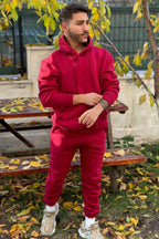 Efsane Oversize 3iplik Kalın Eşofman Takımı Unisex - Bordo - 5
