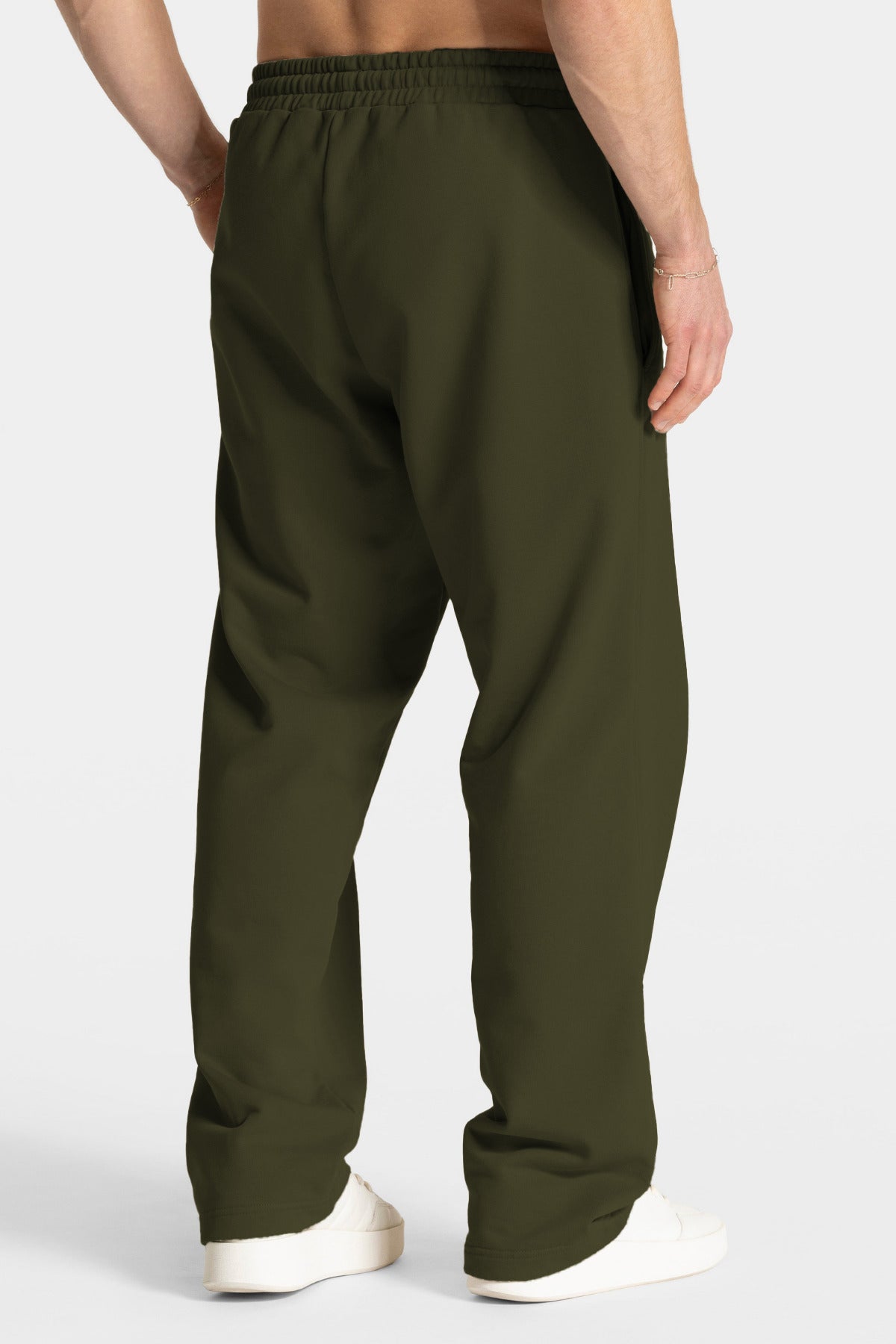 Erkek Kısa Kollu Basic Oversize Eşofman Takımı - Haki - 3
