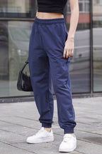 Kadın Lacivert Jogger Yüksek Bel Eşofman Altı Sweatpants - Lacivert - 3