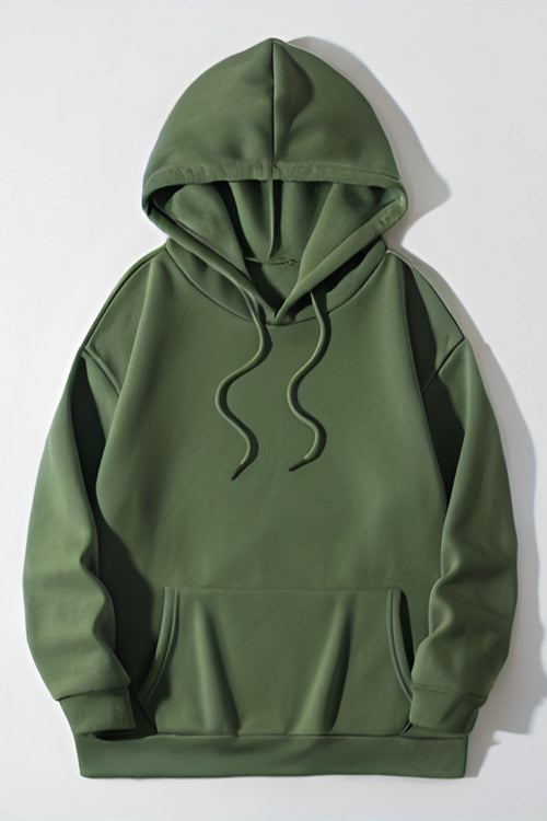 3 İ̇plik Düz Baskısız Bol Kesim Şardonlu Mevsimlik Okul Sweatshirt - Haki - 1