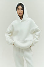 Kadin 3 İ̇pli̇k Kişlik Oversi̇ze Beyaz Eşofman Takimi - Beyaz - 1