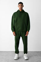 Erkek Oversi̇ze 3 İ̇pli̇k Kalin Eşofman Takimi - DARK GREEN - 4