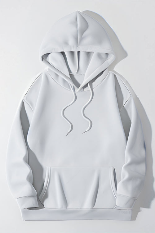 3 İ̇plik Düz Baskısız Bol Kesim Şardonlu Mevsimlik Okul Sweatshirt - Beyaz - 1