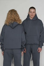 Unisex 3 İ̇pli̇k Şardonlu Çi̇ftleri̇n Kullanimina Uygun Eşofman Takimi (tekli̇) - Füme - 2