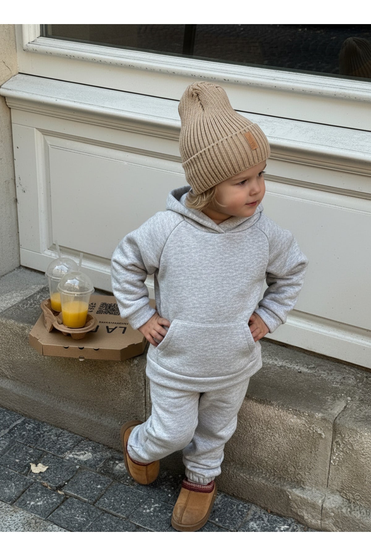 Unisex Ai̇le Kombi̇ni̇ Eşofman Takimi (tekli̇) - Gri Melanj - 3