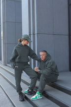 Unisex 3 İ̇pli̇k Şardonlu Çi̇ftleri̇n Kullanimina Uygun Jogger Eşofman Takimi (tekli̇) - Dumanlı Mavi - 1