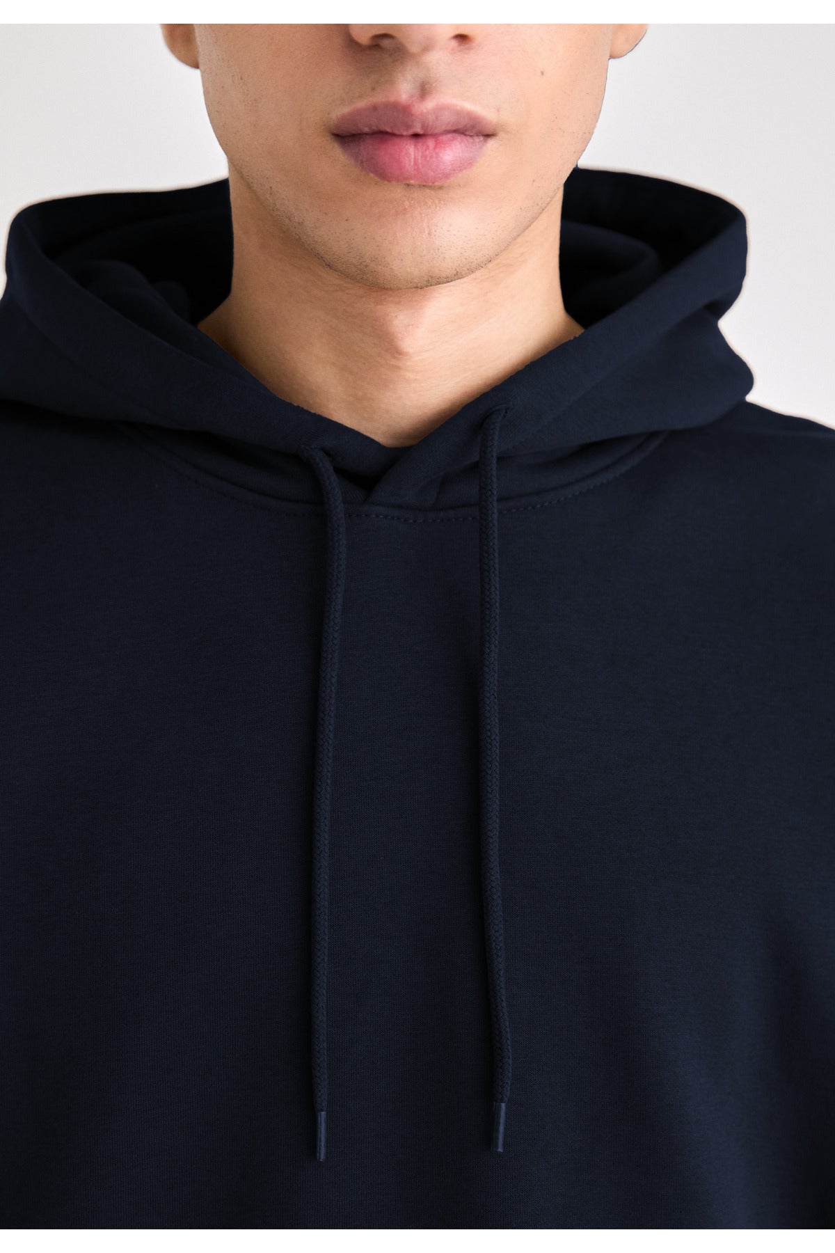 Erkek Düz Okul Lise Hoodie Sweatshirt - Lacivert - 2