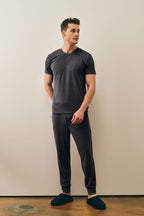 Erkek Antrasit Yazlık Relaxed Pijama Takımı - ANTRASİT - 2