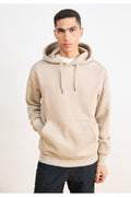 Erkek Düz Okul Lise Hoodie Sweatshirt - Bej - 1