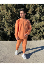 Erkek Orange Bisiklet Yaka Eşofman Takımı Regular Fit - Turuncu - 1