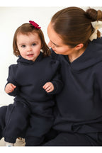 Unisex 3 İ̇pli̇k Şardonlu Oversi̇ze Anne Çocuk Ai̇le Eşofman Takimi - Lacivert - 2