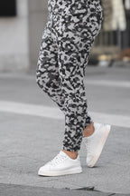 Erkek Bol Kesim Oversize 3 İ̇plik İ̇çi Pamuklu Şardonlu Lastikli Paça Jogger Kışlık Eşofman Altı - Kamuflaj - 2