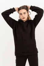 Kadın Salaş Bol Günlük Oversize Sweatshirt - Siyah - 3