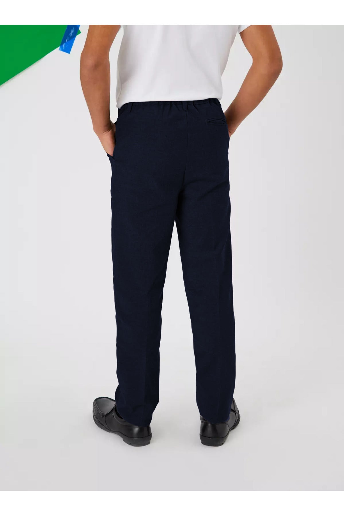 Erkek Klasik Düz Baskısız Okul Pantolon - Lacivert - 3