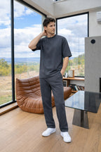 Yeni Sezon Erkek Oversize Takım Trend Model - Füme - 3