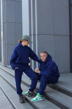 Unisex 3 İ̇pli̇k Şardonlu Çi̇ftleri̇n Kullanimina Uygun Jogger Eşofman Takimi (tekli̇) - Saks Mavisi - 1