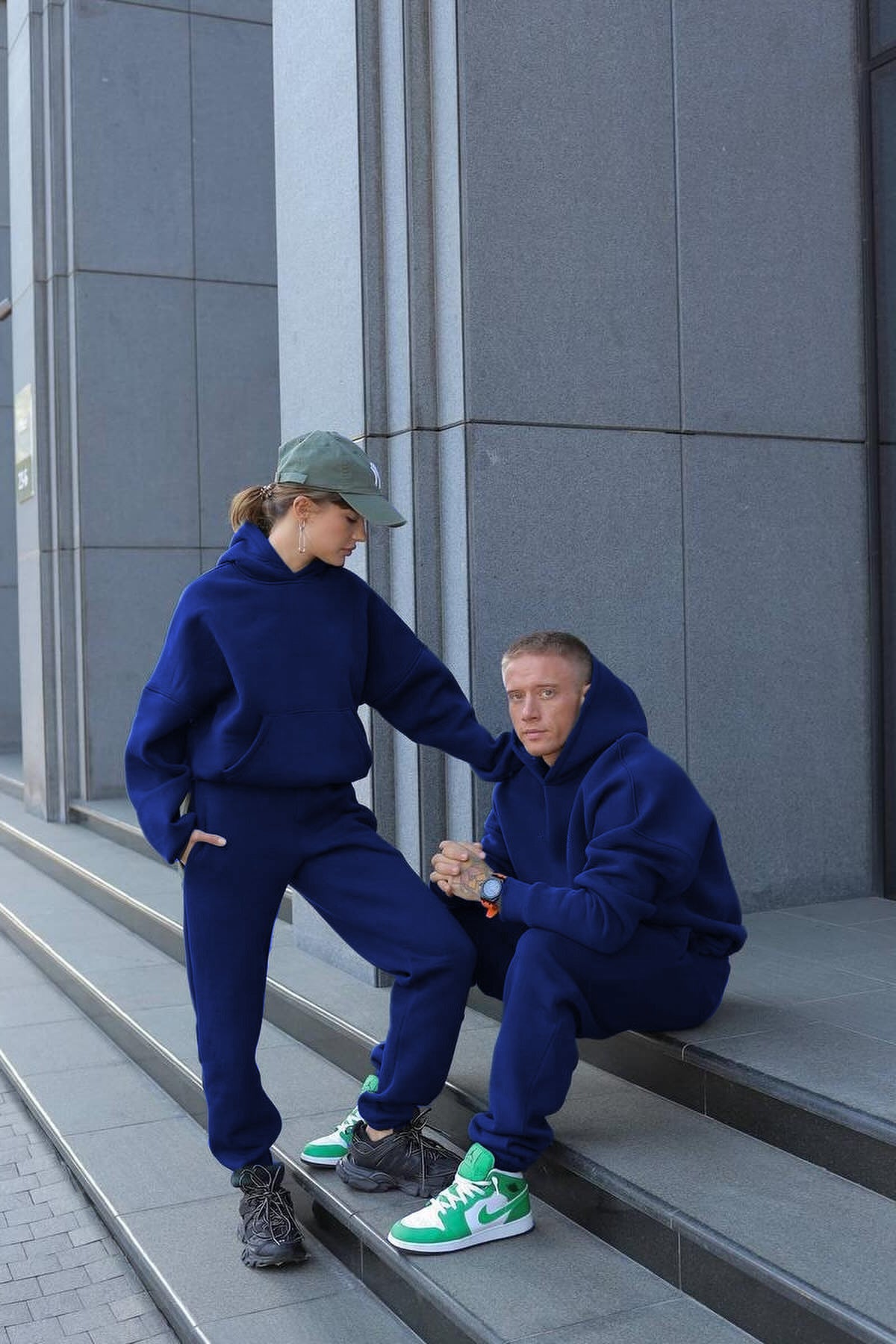 Unisex 3 İ̇pli̇k Şardonlu Çi̇ftleri̇n Kullanimina Uygun Jogger Eşofman Takimi (tekli̇) - Saks Mavisi - 1