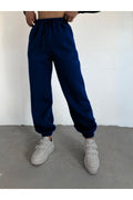 Unisex Lacivert Kalın 3 İplik Basic Jogger Örme Eşofman Altı - Lacivert - 1