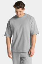 Erkek Kısa Kollu Basic Oversize Eşofman Takımı - Gri - 4